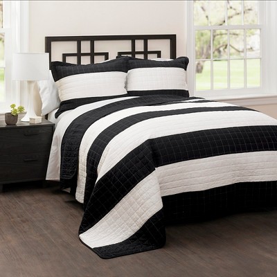 Stripe 3 Piece Quilt Set - Lush Décor