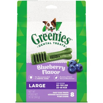 Greenies Large Chewy Dental Dog Treats Blueberry Flavor - 12oz