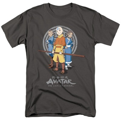 Avatar The Last Airbender Team Avatar Adult T-Shirt Charcoal X Large