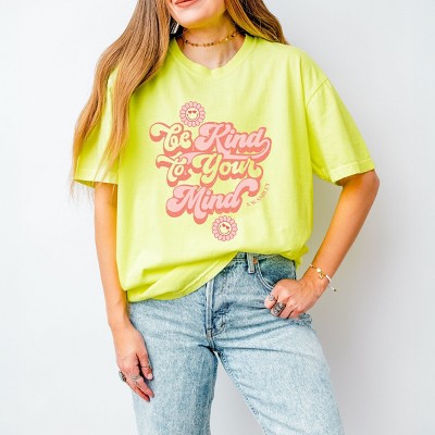 Simply Sage Market S.W.Smiley Be Kind To Your Mind Retro Garment Dyed Tee
