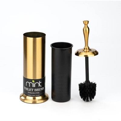 J&V TEXTILES Toilet Brush, Toilet Bowl Brush with Extra Long Handle Durable Bristles Toilet Scrubber and Covered Holder for Toilet Brush Set
