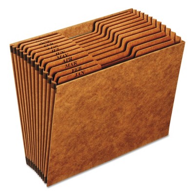 Pendaflex Heavy-Duty Open-Top Expanding Stadium File, 12 Sections, 1/3-Cut Tabs, Letter Size, Redrope