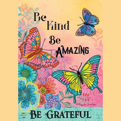Briarwood Lane Garden Flag 12x18 For Outdoor Be Grateful Butterflies Spring For Spring Garden Flag Flags For Outside