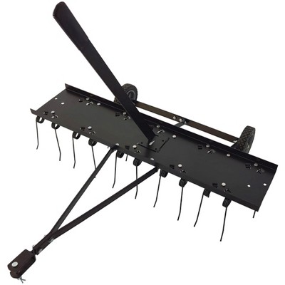 Yard Tuff Tine Dethatcher Attachment, 40 Inch Pull Behind Thatcher for Lawn Mower, Tractor and ATVs, With Heat-Treated Tines for Grass, Leaves, Debris