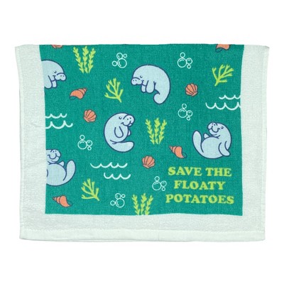 Save The Floaty Potatoes Funny Manatee Lovers Tea Towel - Crazy Dog Tea Towel for Animal Lovers Save Floaty