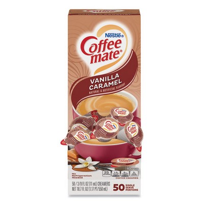 Coffee mate Liquid Coffee Creamer, Vanilla Caramel, 0.38 oz Mini Cups, 50/Box