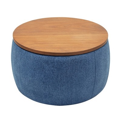 Dexmalle Tray Top Upholstered Storage Cocktail Boucle Ottoman