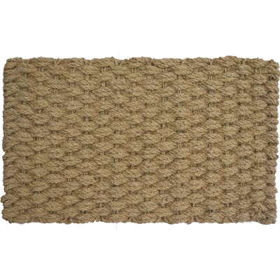 Gardenised Heavy Duty Coco Coir Doormat with Non Slip PVC Baking Embossed Welcome Design Coconut Fiber Floor Mat 18x30"