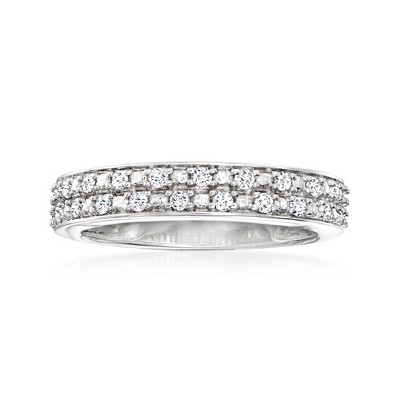 Ross-Simons 0.25 ct. t.w. Diamond 2-Row Ring in Sterling Silver