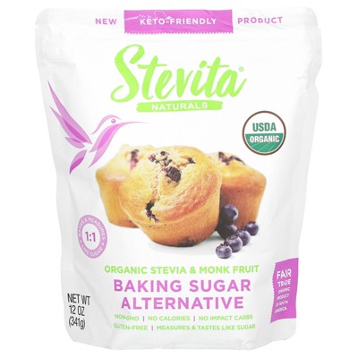 Stevita Naturals Baking Sugar Alternative, Organic Stevia & Monk Fruit, 12 oz (341 g)