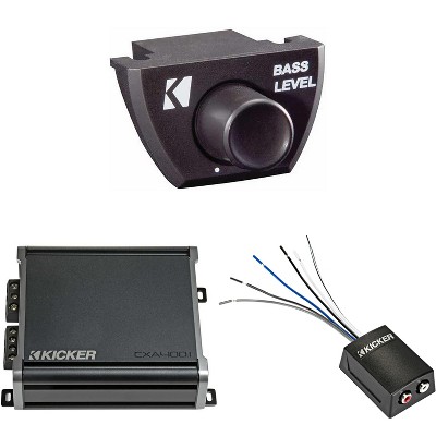 KICKER CX400.1 Mono Amplifier & KISLOC2 Line Output Converter w/ Bass Knob Bundle