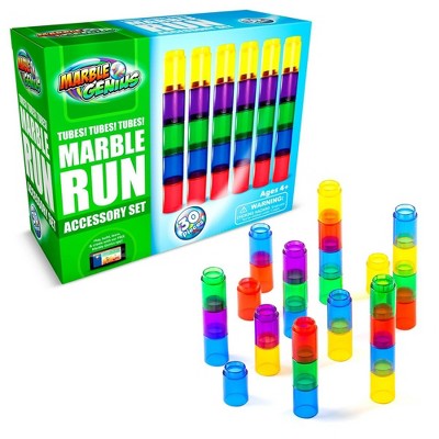 Marble Genius Tubes Marble Run Accessory, 30 Pieces Add-On Set, STEM Building & Learning Educational Construction for Kids Ages 3-14