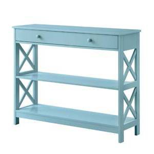 Breighton Home Xavier Console Table with Open Shelves and Drawer