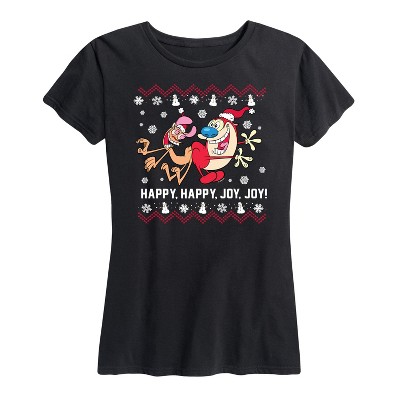 Women's - Ren & Stimpy - Happy Happy Joy Joy Short Sleeve Graphic T-Shirt