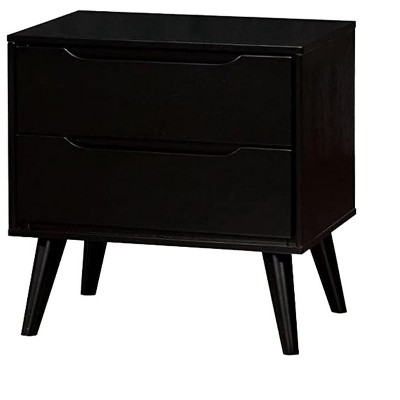 Gulches Black Mid-Century Nightstand with Sleek Design