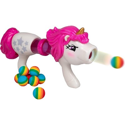 Hog Wild Unicorn Power Popper Foam Blaster Toy - Rapid Fire Rainbow Ball Shooter Blasts Up to 8 Foam Balls - Indoor or Outdoor Play - Gift for Kids,