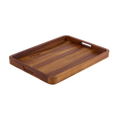 Kalmar Home Acacia Large Rectangular Serving Tray - Solid Bottom