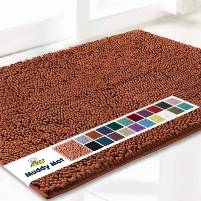 Muddy Mat Highly Absorbent  Soft Chenille Door Mat and Pet Rug Non Slip Thick Washable Area and Bath Mat for Indoor and Outdoor