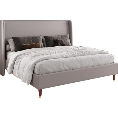 AMERLIFE Upholstered Platform Bed Frame, Modern Sturdy Bed with Strong Support & Easy Assembly