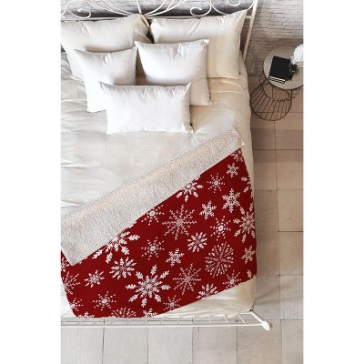 Iveta Abolina Silent Night Red Fleece Throw Blanket -Deny Designs
