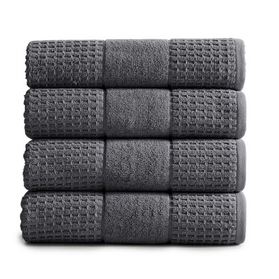 Market & Place Cotton Quick Dry Waffle Weave 4-Pack Bath Towel Set