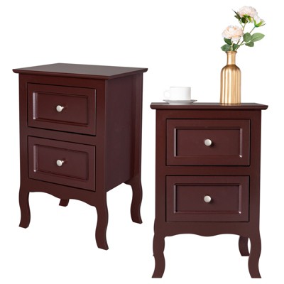 KTMBDW Night Stand Set 2, Bedroom Nightstands with 2 Drawers Modern Sofa Side Table Bedside End Table for Living Room