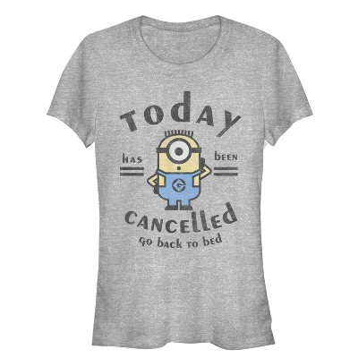 Juniors Womens Despicable Me Minion Today Cancelled T-Shirt