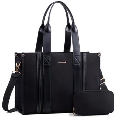 laptop bag for women 15 inch large Lightweight canvas work tote bags with Clutch Purse water resistant computer bags for laptops