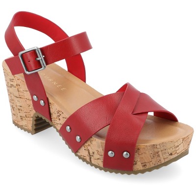 Journee Collection Women's Valentina Ankle Strap Platform Sandals