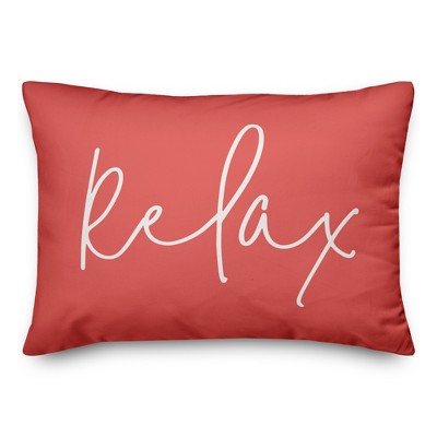Creative Products Relax Thin Script Coral 14x20 Indoor / Outdoor Pillow