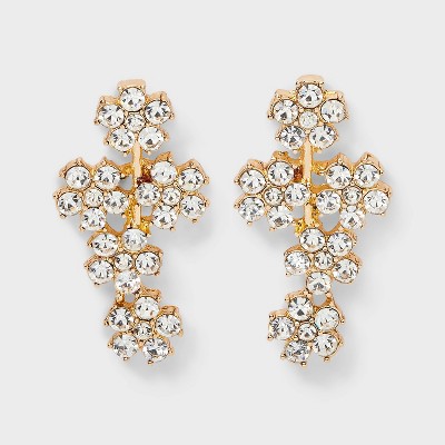 Floral Stone Cluster Earrings - A New Day™ Gold