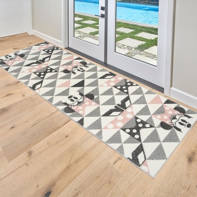Licensed Disney Bravo Mickey Minnie Mouse Livingroom Bedroom Dining Modern Geometric Polypropylene Indoor Area Rug