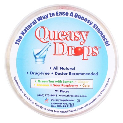 Three Lollies Queasy Drops Container - 21 pk