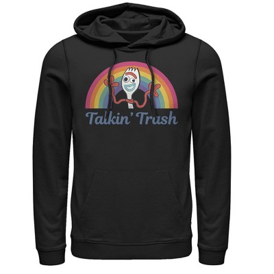 Men's Toy Story Forky Talkin' Trash Rainbow Pull Over Hoodie