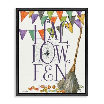 Stupell Industries Spellbound Halloween Broom Floating Frame Canvas Art