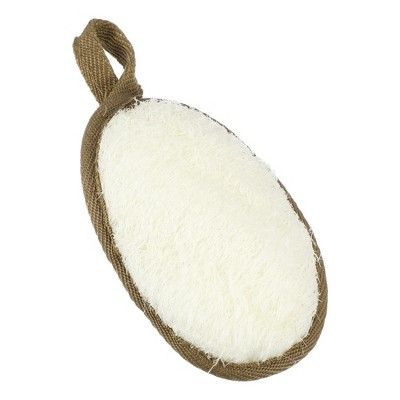 Unique Bargains Bathroom Loofah Pad Brush 5.12"x3.35" White 1 Pc