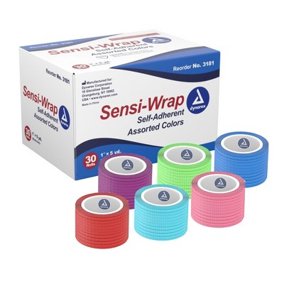 Sensi-Wrap Adherent Bandage, Assorted, 1 in x 5 yds, 1 Count, 30 Packs, 30 Total