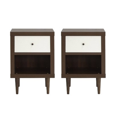 Christopher Knight Home Set of 2 Nystrom Faux Wood Single Drawer Nightstands