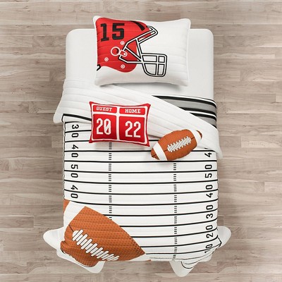 American Football Reversible Oversized Set Quilt - Lush Décor