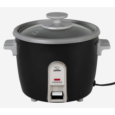 Zojirushi 3 Cup Automatic Rice Cooker & Steamer - Black - NHS-06BA: Nonstick, Stay-Cool Handles, 1 Setting, 300W
