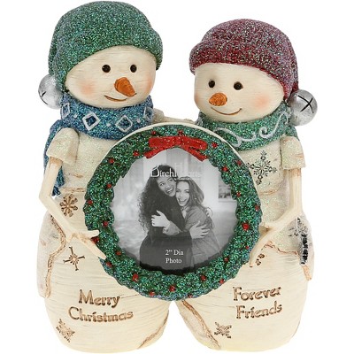 Pavilion Gift Company - Christmas  Friends - 4.5" Snowmen Holding a Frame - Decorative Objects