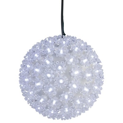 Northlight LED Lighted Starlight Floral Hanging Sphere Outdoor Christmas Decoration - 7.5" - Pure White