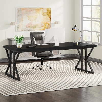 Tribesigns 78.7-Inch Executive Desk, Computer Desk for Home Office, Black