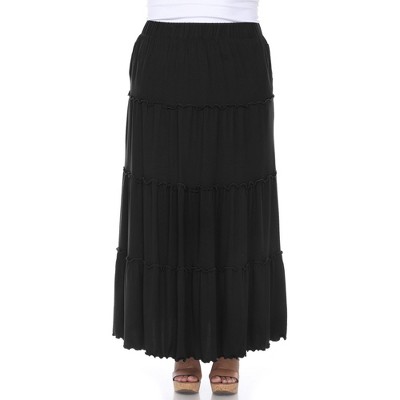 Plus Size Tiered Maxi Skirt