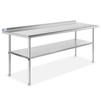 GRIDMANN Stainless Steel Tables with Backsplash and Undershelf, NSF Commercial Kitchen Work & Prep Tables for Restaurant and Home