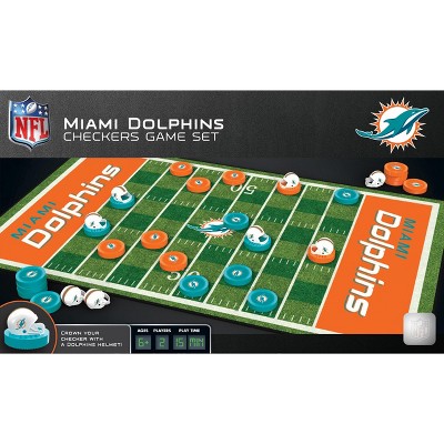 MasterPieces Officially licensed NFL Miami Dolphins Checkers Board Game for Families and Kids ages 6 and Up