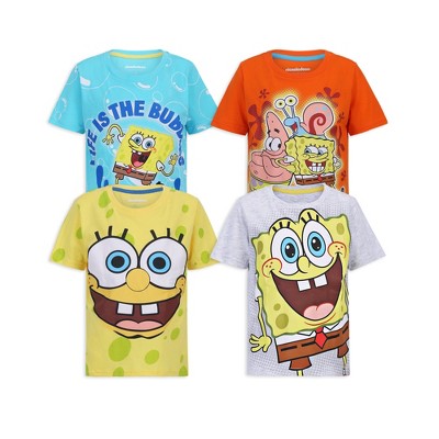 Nickelodeon Spongebob Squarepants Boys 4 Pack T-Shirt for Big Kids