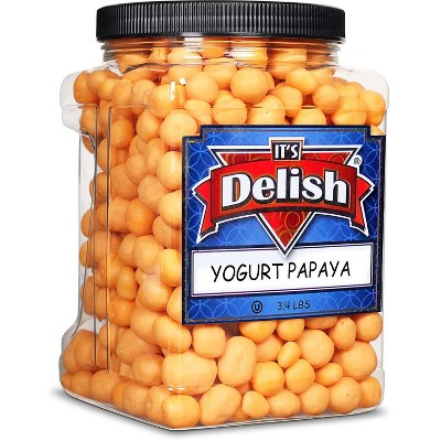 Yogurt Covered Dried Papaya Dices by It's Delish, 3 LBS Jumbo Container