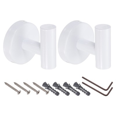 Unique Bargains Stainless Steel Rust Resistant Wall Mount Bath Towel Hook 2 Pcs