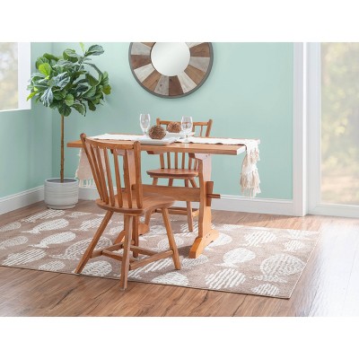 Linon Set of 2 Bazel Windsor Back Side Chairs Natural: Beechwood Frame, No Assembly Required